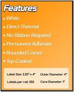 1 Inch Core - 2.25 x 1 Zebra Compatible Direct Thermal Labels 2 Rolls for Zebra Desktop Printer GC420d GC420t... N2