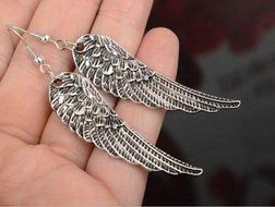 Vintage Tibet Silver Angel Wings Drop Earrings Hook Dangle Charming JT11 Stylish
