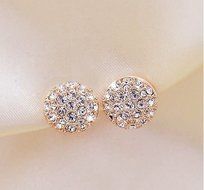 Elegant Fashion Women Lady Circle Crystal Rhinestone Ear Stud Earrings Jewelry