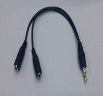 2x Female 3.5mm Audio Aux Cable Male to Stereo Extension Headphone Splitter Cord