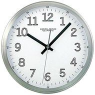 New TIMEKEEPER 2253 9" Brushed Metal Round Wall Clock (White Face)