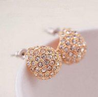 Women Girl Silver Plated Clear Crystal Rhinestone Ear Stud Earrings Gift (silver)