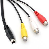 HENGSHENG&reg; 25cm S-Video 7-Pin to 3-RCA female RGB Component Cable Adapter 7-Pin Mini-DIN S-Video Male to 3 RCA... N4