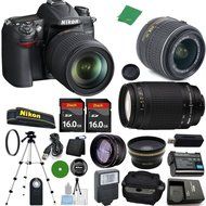 Nikon D7000 - International Version (No Warranty), 18-55mm f/3.5-5.6 DX VR, Nikon 70-300mm f/4-5.6G, 2pcs 16GB... N2