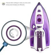ZZ ES322-P 1500-Watt Steam Iron with Stainless Steel Soleplate, Purple N3