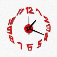 MuLuo Creative Numbers Wall Clock DIY Acrylic Wall Stickers Watches Home Decor Clock Four colors silver N3