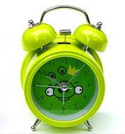 Surborder Shop Creative Twin Bell Analog Alarm Clock Battery Operated - Loud Alarm Clock Creative Green N3