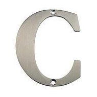 Deltana RL4C 4 Solid Brass Residential Letter C, Satin Nickel by Deltana