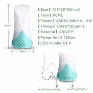 Aroma Diffuser, DBTech Cute Mini LED Night Light USB Aromatherapy Air Essential Ultrasonic Oil Humidifier,Mist... N2