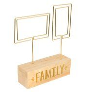 Eccolo PC101B Desktop 2-Photo Clip Holder with Wood Block Base, Family