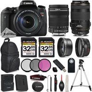 Canon EOS T6s DSLR Camera + Canon EF-S 18-135mm IS STM Lens + Canon EF 70-300mm f/4-5.6 IS USM Lens + 2 Of 32GB...