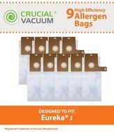 9 Eureka J Bags, Fits Eureka Series 2270 &amp; 2900-2920, Compare to Part # 61515C-6, Designed &amp; Engineered by Crucial...