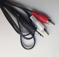 3.5mm Male Stereo Mini plug Jack TO 2 RCA Stereo Phono Audio Speaker CABLE W8