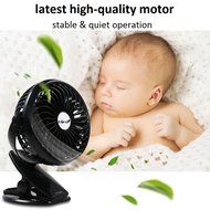 Yoosion USB FAN Clip Portable 2200mAh Rechargeable Battery Powered USB Desk Fan 4 Blades Quite Personal Cooling...