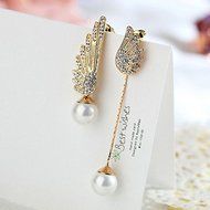 1 Pair Women Elegant Wings Rhinestone Ear Stud Gold Dangle Earrings Jewelry NEW N6