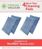 New High Quality 4PK Replacement Micro Fiber Cleaner Pads Designed To Fit Euroflex Monster EZ1 Steam Mop