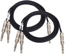 GLS Audio 6ft Insert Cable Cord - Full Metal 1/4" TRS Stereo To Dual 1/4" TS Mono Black Cable - 6' Send and Return...