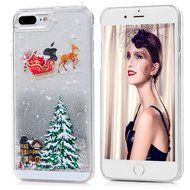 Badalink iPhone 7 Plus Case (5.5") Christmas Tree Liquid Case Clear Hard PC Case Bling Shiny Glitter Liquid Flowing... N3
