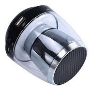 DDLBiz Portable Cylinder LED Bluetooth Speaker Card USB For iPod iPhones PC Black N4