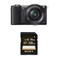 Sony Alpha a5000 Interchangeable Lens Camera with 16-50mm OSS Lens (Black) with Memory Card