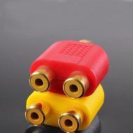 yueton 4pcs RCA Y Splitter Adapter 2 Female to 1 Male for Audio Video Av Tv Cable Convert N2