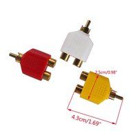 yueton 4pcs RCA Y Splitter Adapter 2 Female to 1 Male for Audio Video Av Tv Cable Convert N3