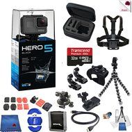 Gopro Hero 5 Black 15 Piece Hooked Bundle Includes: Go Pro Hero5 Black + Case + Flexible Tripod + Chest Strap...