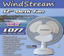 NEW Windstream 12 Inch Super Desk Fan, White, Easy to Clean Blades, Durable Steel Safety Grill, 1,077 Cubic Feet...