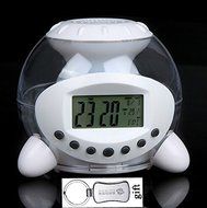 New Arrival Charming LED Light LCD Screen Multi 7 Color Changing Natural Sound Alarm Clock Calendar Temperature... N4