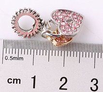 sterling 925 Silver Love CZ Charm Beads Pendant Fit Bracelet Necklace Chain A189 N6