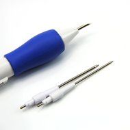 TOOGOO(R) White+Blue Three Sized Embroidery Stitching Punch Needle Punching Punch Needle Tool Set N2