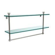 Allied Brass FT-2/22TB-SN 22-Inch Double Glass Shelf with Towel Bar by Allied Brass