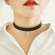 Vintage Retro Black Velvet Crystal Charm Pendant Choker Necklace Gothic Jewelry N6