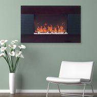 New Christmas Gift Wall Mounted Fireplace Electric Adjustable Heater Heat 1500w Glass Remote Led Tempered Large... N3