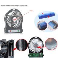 Ccaravan F95B 4 inch Portable Mini Fan 18650 Rechargeable Battery Operated 3 mode Speeds with LED Light Extra...