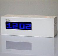 White Fashion Laser Projecting Alarm Clock FM Radio Time Date Temperature Projector,Digital Desk Calendar N6