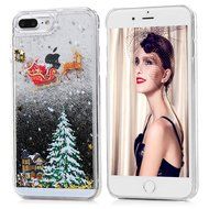 Badalink iPhone 7 Plus Case (5.5") Christmas Tree Liquid Case Clear Hard PC Case Bling Shiny Glitter Liquid Flowing... N8