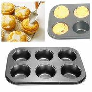 Loaf Pans 6 Holes Mini Cupcake Ovenware Metal Pan Nonstick Bakeware Mould N2