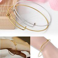 Wholesale Expandable Wire Bangle Bracelet Adjustable Gold Silver Tone Jewelry