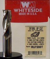 Whiteside Router Bits RU7200T Three Flute Spiral Bit with Up Cut Solid Carbide 3/4-Inch Cutting Diameter and 2...