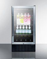 Summit SCR1841BADA 2.7 cu.ft. 18&quot; wide ADA compliant glass door refrigerator for built-in or freestanding use,...