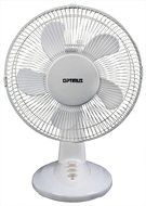 Optimus F-1237 12-Inch Oscillating 3-Speed Table Fan, White