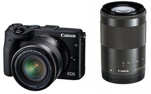 Canon EOS M3 Mirrorless Camera (Black) with EF-M 18-55mm IS STM and EF-M 55-200mm IS STM Lenses - International... N6