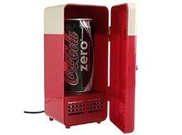 Portable USB Mini Fridge Cooler and Warmer for Home, Office, Car or Boat AC &amp; DC, RED