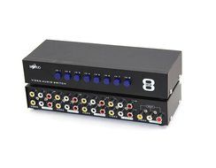 E-SDS 1 In 8 Out 3 RCA AV Audio Video Splitter Amplifier for Cable Box DVD DVR Analog TV N9