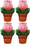AD Trend "Italian Style" 27701 Radiators Humidifier, Ceramic, Pink Tulip Flower Pot Shape (Pack of 4)
