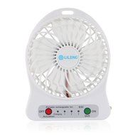 Summarytip Portable Mini USB Fan 4-inch Vanes 3 Speeds Rechargeable Desktop Fan Battery/ USB Powered (White) N3