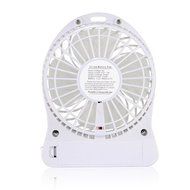 Summarytip Portable Mini USB Fan 4-inch Vanes 3 Speeds Rechargeable Desktop Fan Battery/ USB Powered (White) N4