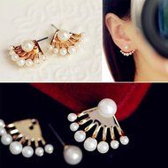 1Pair New Fashion Women Lady Elegant Pearl Rhinestone Ear Stud Earrings Jewelry
