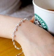 Charm Girl's Crystal Rhinestone Gold/Silver Plated Chain Bangle Bracelet Jewelry N6